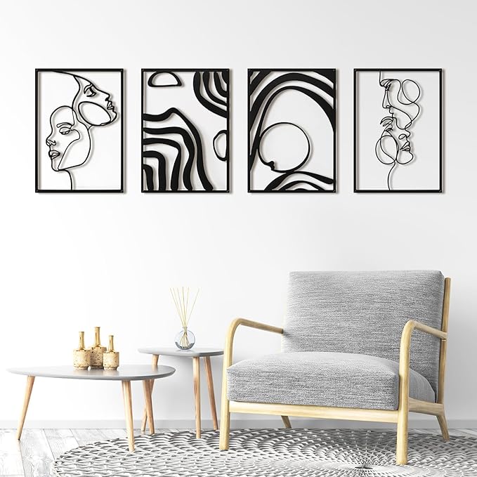 Art3d Metal Wall Art, Line Art Wall Décor, Life and Romance Story theme - Image 2
