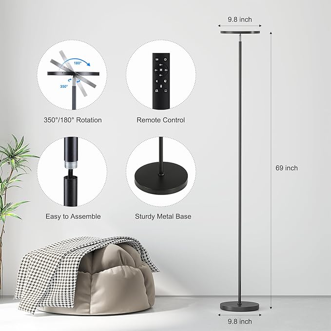 SUNMORY Floor Lamps for Living Room, 32W/3000LM Super Bright LED Floor Lamp - Image 3