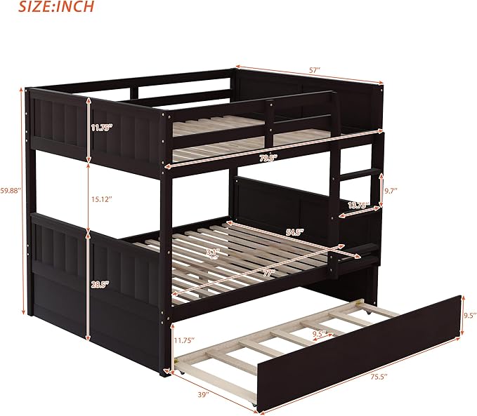 Upgraded Version Best Full Over Full Bunk Bed - Image 2