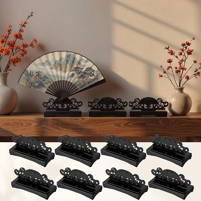AceOrbit 8 Pcs Fan Stand Holder Plastic Hand Fan Display Stand Base Japanese - Image 7
