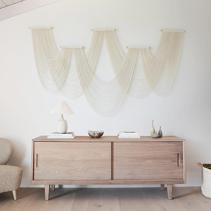 IOWER Macrame Wall Hanging Large Wall Home Decor Modern Fiber Wall Art - Image 3