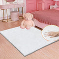 White Shaggy Bunny Fur Rugs for Living Room Washable Furry Area Rugs for by ORINOVA