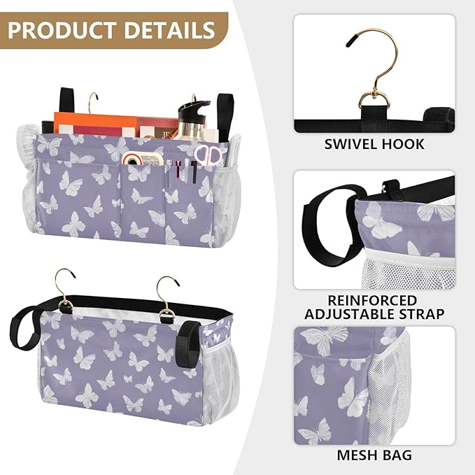 Bedside Caddy Hanging Bunk Bed Caddy Bed Organizer Hanging Pocket - Image 5