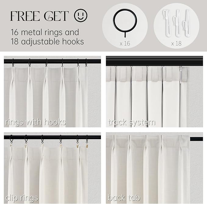 Topfinel 90 Inches Long Full Blackout Linen Curtains - Image 3