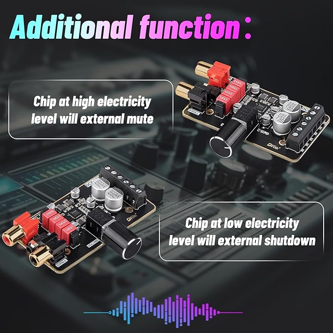DROK 12V Amplifier Board, 15W+15W 2.0 Dual Channel Audio Amplifier Board - Image 7