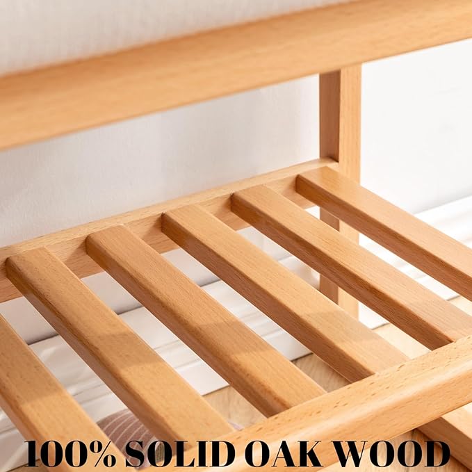 Wood Shoe Bench, 2-Tier Storage Bench - Image 7