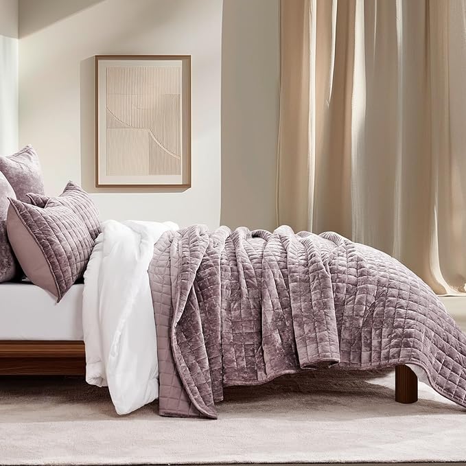 RECYCO Luxury Velvet Quilt Set Full Queen Size Bedding Sets, Ultra Soft Velvet - Image 2