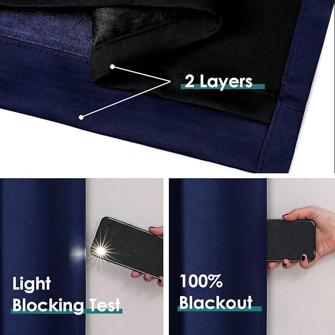ChrisDowa 100% Blackout Curtains 78 inch Long - Image 4