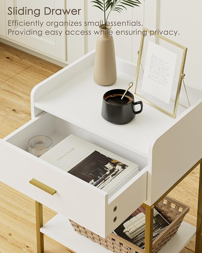 Masupu Nightstand, 3-Tier Modern Bedside Night Stand - Image 4