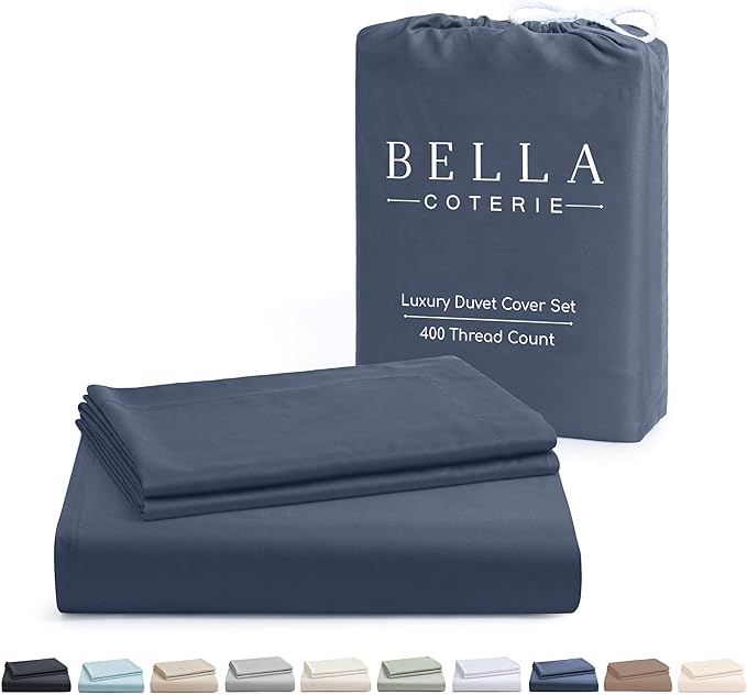 Bella Coterie Luxury Bamboo Viscose Queen Size Duvet Cover Set | 100% by BC