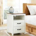 White Rustic Night Stand, Farmhouse End Table, Modern Bedside Table by Puntogen