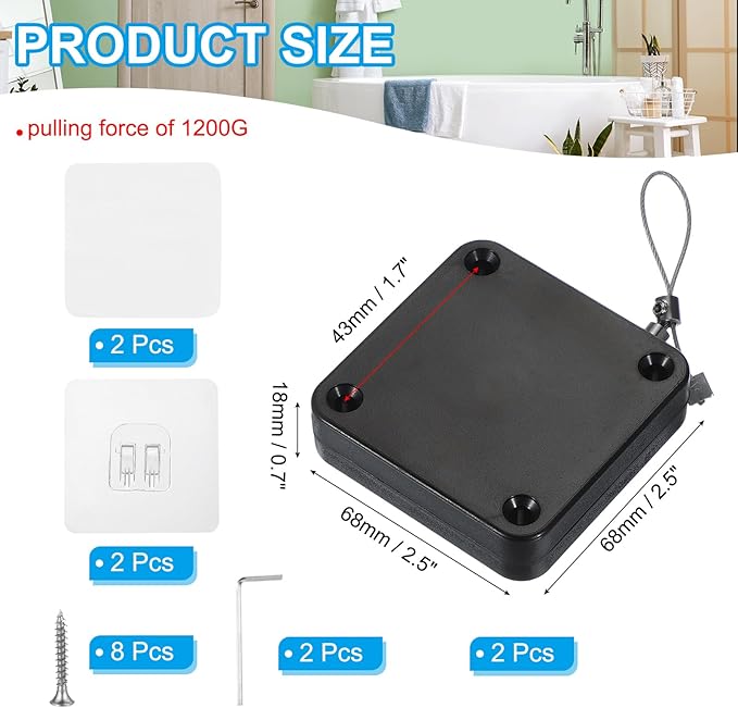 PATIKIL Punch-Free 1200g Automatic Sliding Screen Door Closer - Image 2