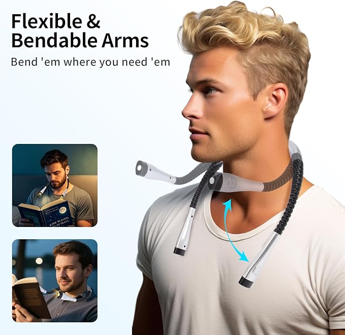 Book Light, 3-Color & 9-Brightness Reading Light, Bendable Neck Light, 80-hr - Image 3