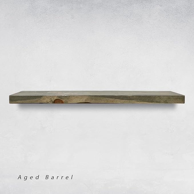 URBANDI, Rustic Floating Shelves, Hidden Bracket, Solid Wood, Heavy Duty - Image 5