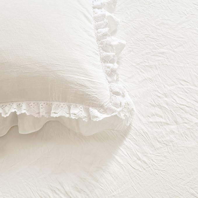 Lush Decor Ella Ruffle Lace Bedspread, 3 Piece Set, Neutral - Image 7