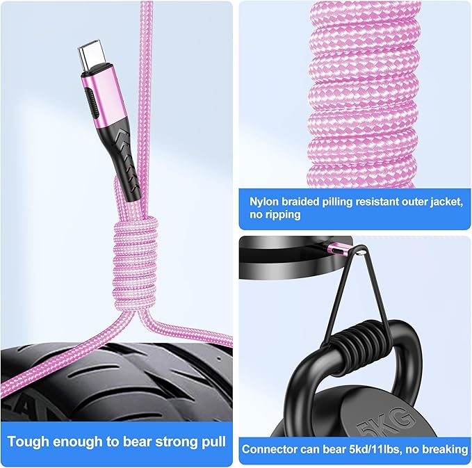 Durcord 2Pack 3ft USB A to USB C Cable, USB Type C Cord Cable - Image 4