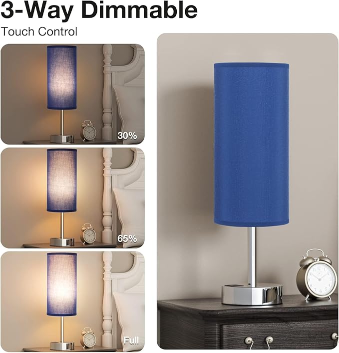 Navy Blue Touch Lamp for Boys - Image 2