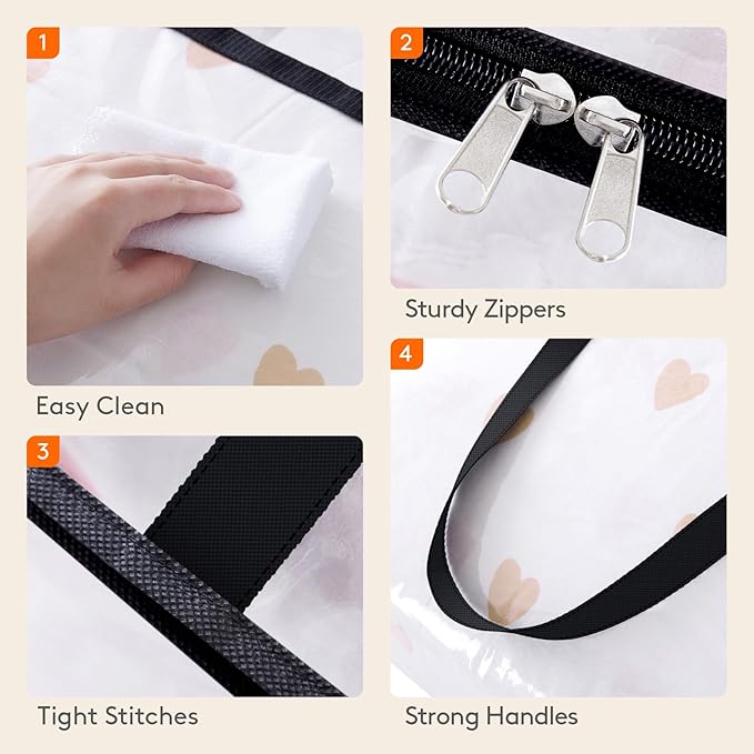 Lifewit 6 Pack Clear Clothes Storage Bags, 60L Plastic Blanket Storage Bag - Image 6