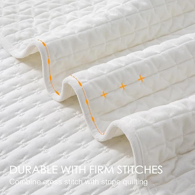Powdion Velvet Quilt King Size, Bedspread Quilted Bedding Set, Luxurious Soft - Image 2