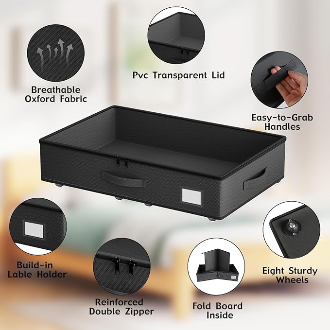 Underbed Storage With Wheels, No Assembly Required - Image 4
