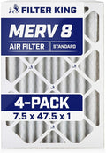 Filter King 7.5x47.5x1 Air Filter | 4-PACK | MERV 8 HVAC Pleated A/C Furnace by FilterKing