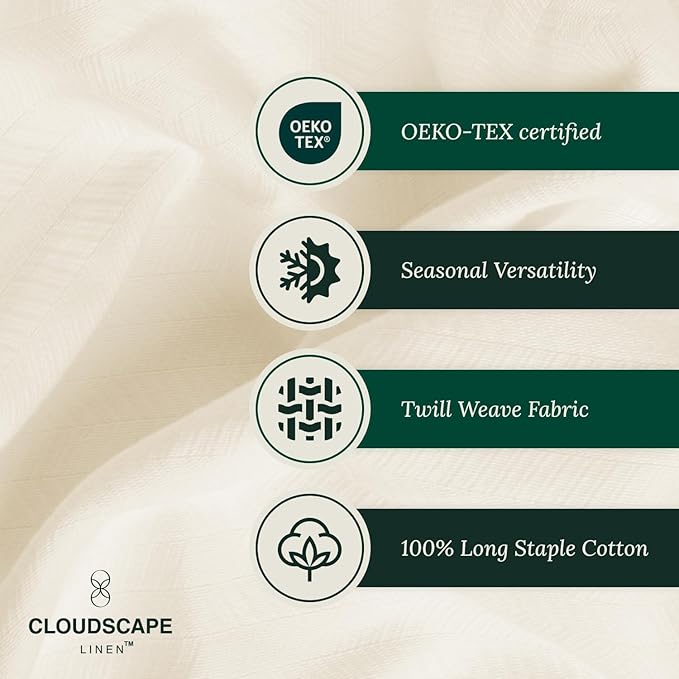 Cloud Scape Linen 100% Cotton Blanket King 92x108 Ivory - Image 4