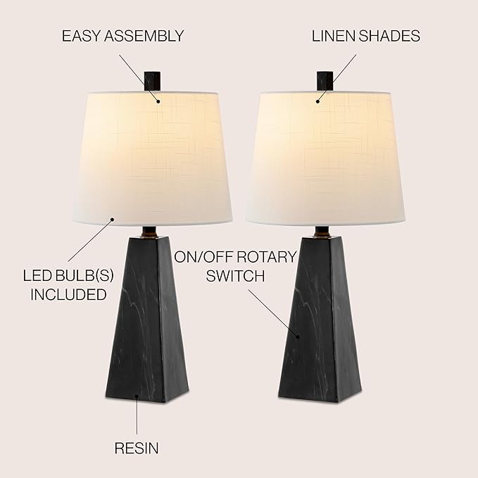 JONATHAN Y JYL1037D-SET2 Owen 20.5" Resin LED Table Lamp Contemporary, Living - Image 3