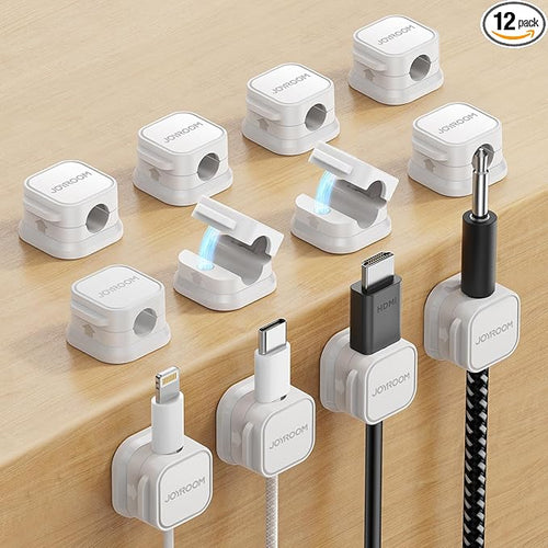 12 Pack Magnetic Cord Holder, Cord Organizer Cable Clip by JOYROOM