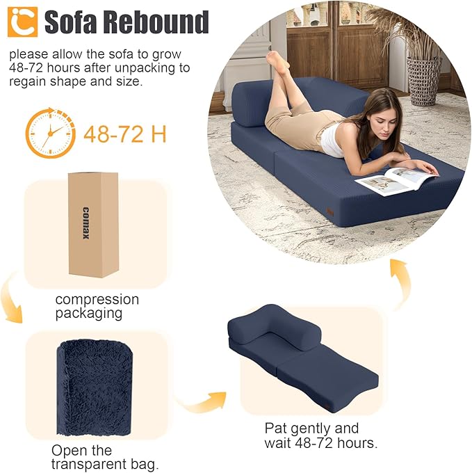 COMAX Folding Sofa Bed, Fold Out Chair Bed, Foldable Sofa, Convertible Sleeper - Image 6