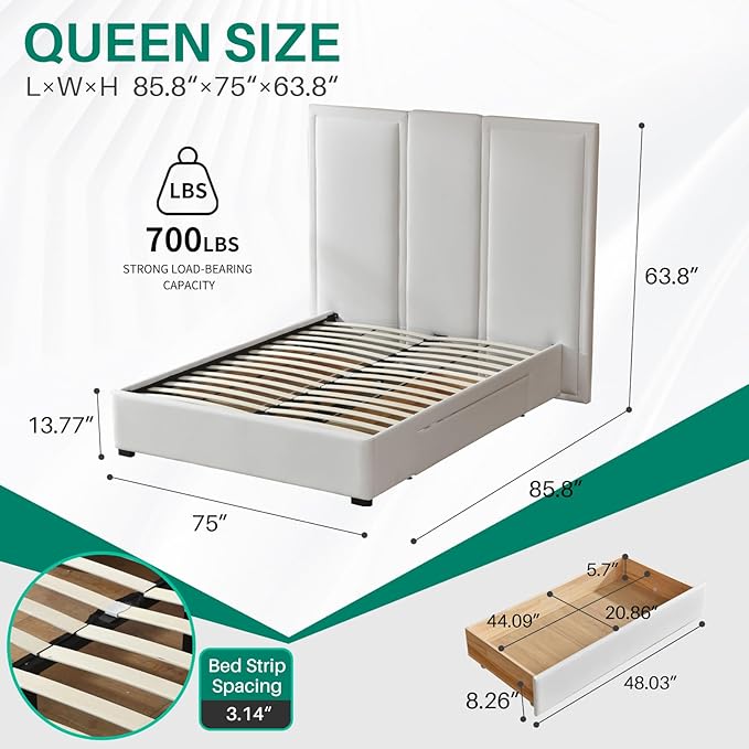 YUHUASHI Queen Size Bed Frame - Image 2