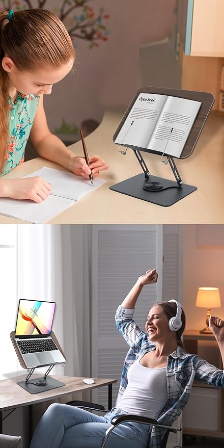 Book Stand for Reading, Lightweight Foldable Cookbook Stand for Kitchen - Image 7