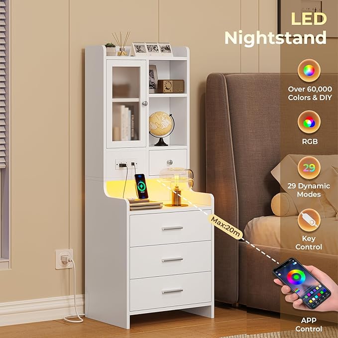 ADORNEVE White Nightstand Set of 2 - Image 3