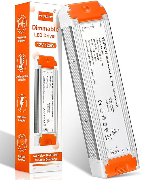 120W LED Driver 12v Dimmable, AC 120V to DC 12V 120 Watt LED Dimmable by VEURCHY