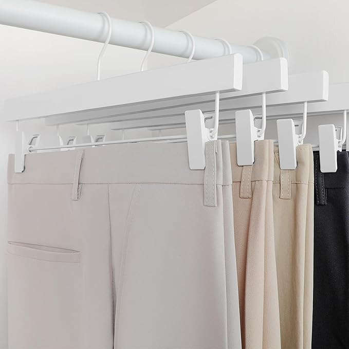 TOPIA HANGER Lotus Wood Pants Hangers, Skirt Short Bridal Trousers Slacks - Image 2
