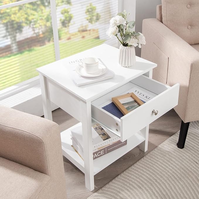 Giantex Nightstand Set of 2, Wood End Table - Image 2