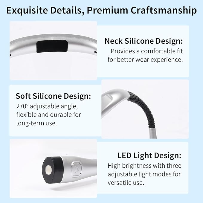 Book Light, 3-Color & 9-Brightness Reading Light, Bendable Neck Light, 80-hr - Image 2