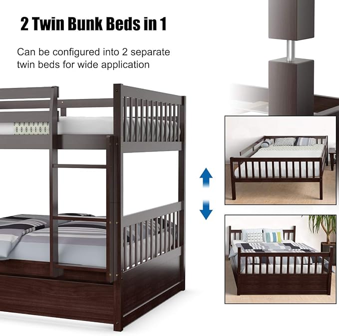 KOMFOTT Wood Full Over Full Bunk Bed - Image 7