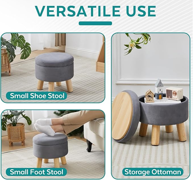 FIMIVIBI Small Foot Stool Ottoman - Image 5