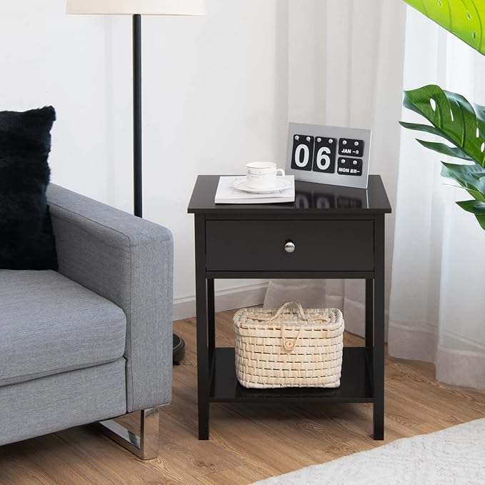 Giantex Nightstand Set of 2, Wood End Table - Image 6