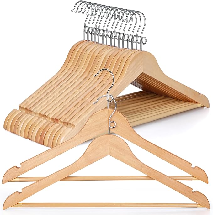 TOPIA HANGER Wooden Hangers 30 Pack, Space Saving Coat Hanger by TOPIAHANGER