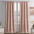 Joydeco Candy Pink Velvet Curtains 72 Inches 2 Panels, Luxury Thermal Insulated by JOYDECO