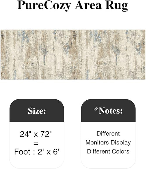 2x6 Runner Rug Hallway Kitchen Washable Abstract Neutral Modern Small Long - Image 2