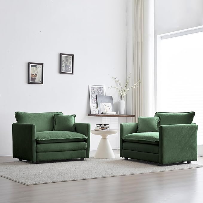 mikibama 41.4" W Single Seat Sofa, Chenille Comfy Deep Upholstered Couch - Image 4