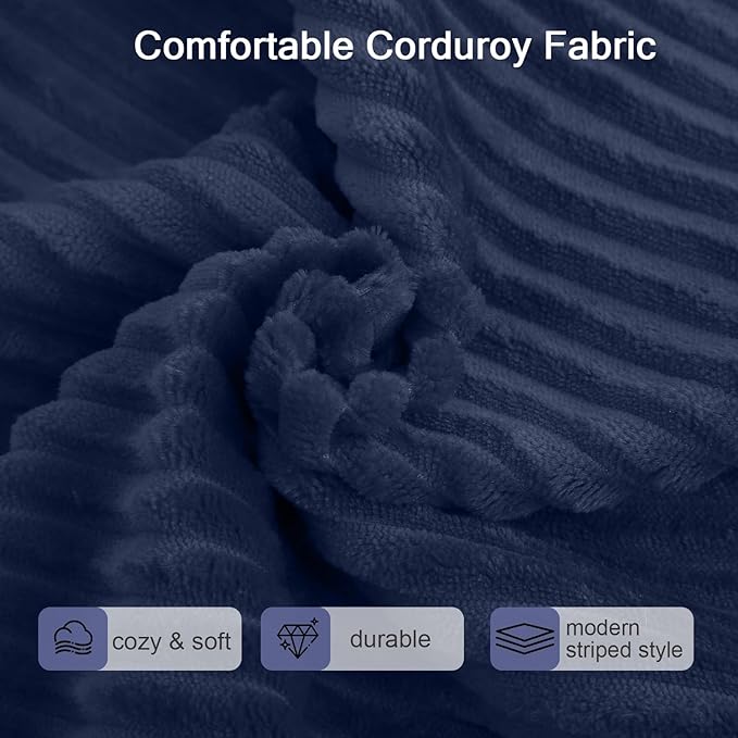 MeMoreCool Square Stuffed Pouf Ottoman Foot Rest, Corduroy Floor Pouf Foot Stool - Image 8