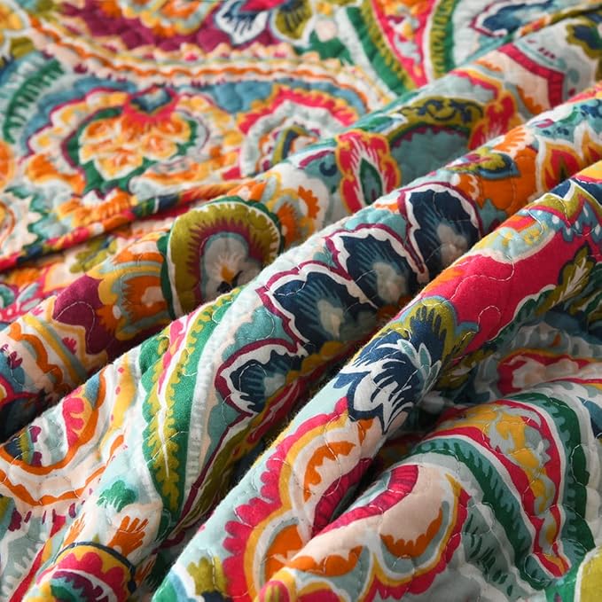 Cotton Bedspread Quilt Sets, Reversible Bedding Coverlet Sets Comforter - Image 8