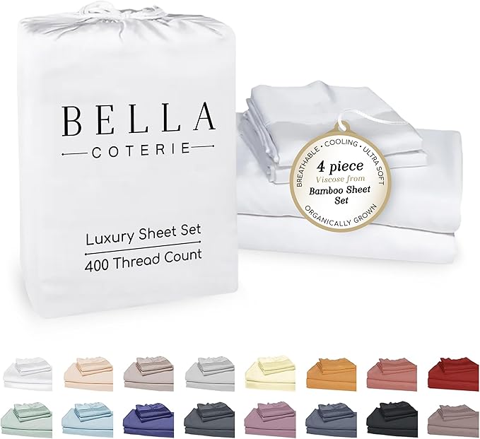 Bella Coterie Luxury Bamboo Viscose Full Size Sheet Set | 100% Organically by BC