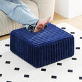 Tiita Suqre Stuffed Pouf Ottoman, Stripe Poufs 21×21×10 inch by TiitaHome