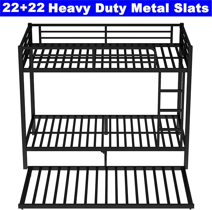 Upgraded Version Thicken Heavy Duty Metal Twin XL Bunk Bed - Image 6