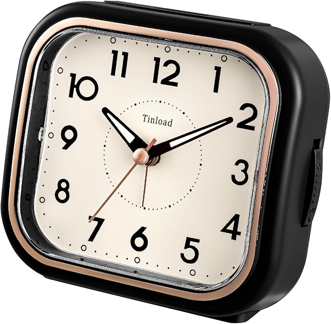 4.5" Vintage Retro Analog Alarm Clock, Super Silent Non Ticking Clock - Image 5