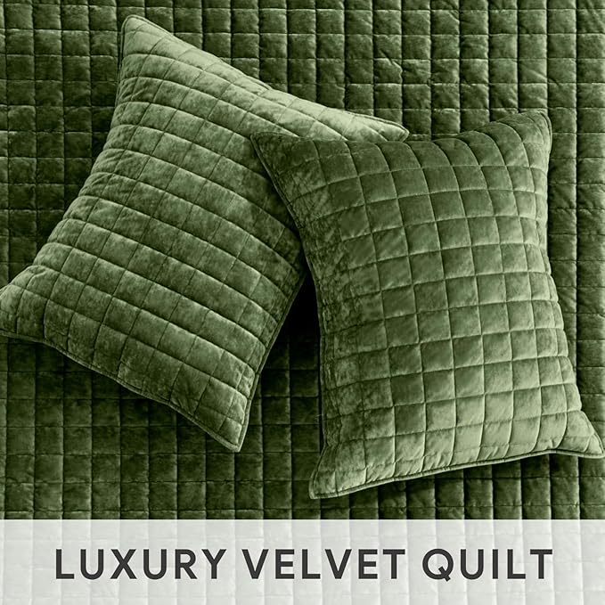 RECYCO Luxury Velvet Quilt Set Full Queen Size Bedding Sets, Ultra Soft Velvet - Image 4